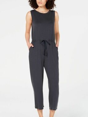 Eileen Fisher Fine Tencel Stretch Jersey Jumpsuit Color:  Graphite Gray S peitte